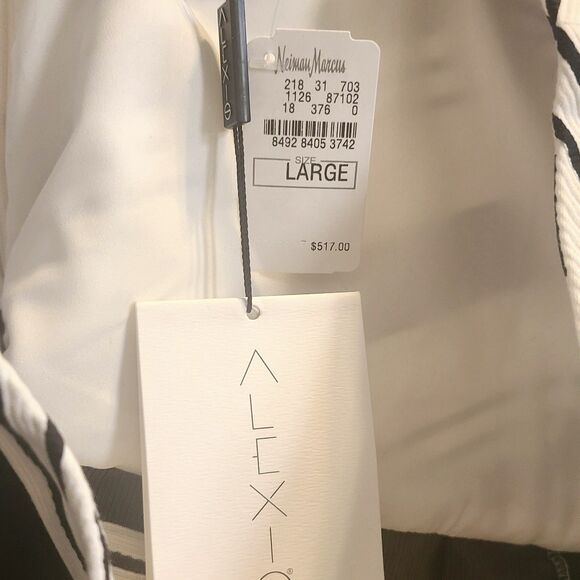 Alexis NWT $517 Emmerson Black & White Stripe Bell Flare Skirt, Size M/L (8-10) - Picture 7 of 9
